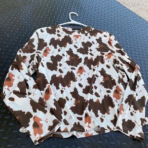 Cow Print Long Sleeve Turtleneck